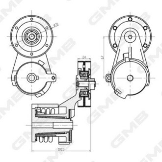 VW Натяжитель ремня Golf,Skoda Octavia 1.4/1.6 96- GMB GAT20650 (фото 1)