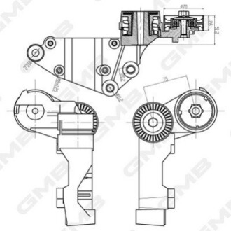 FORD Ролик натяжной Focus 1.8TDCi/TDDi -04, Transit Connect 1.8Di/TDCi 02-. GMB GAT32360