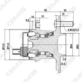 Подшипник ступицы задн. YARIS 1.2/1.5 13- GMB GH35080A