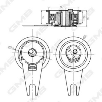 Ролик ГРМ Audi 80/Seat Toledo/VW Golf III/Passat 1.9TDI 91-99 (натяжний) (66.8х30.1) GMB GTB0630