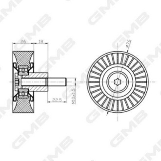 VW Ролик натяжной А4/А6, Q7 GMB GTC0440