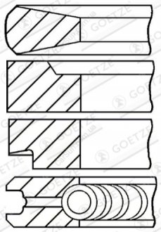 Комплект поршневих кілець GOETZE 08-100100-00