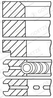 КІЛЬЦЯ ПОРШНЕВІ КОМПЛЕКТ 1 ПОРШЕНЬ GOETZE 08-203500-10