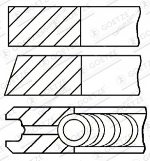 Комплект поршневих кілець GOETZE 08-252500-00