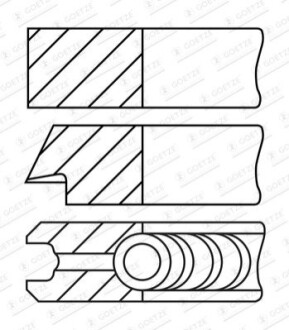 Комплект поршньових кілець (84мм (STD)) GOETZE 08-432200-10
