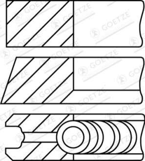 Кільця поршневі VW LT/T4 2.5TDI (81.01mm/STD) (2.5-2-3) GOETZE 0850150010