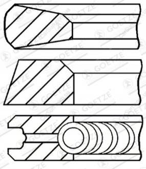 Комплект поршневих кілець GOETZE 08-740900-00