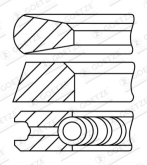 Кільця поршневі Ford Transit 2.5D/TD/TDI 91- (93.67mm/STD) (2.5-2.0-4.0) 52-63kw GOETZE 0878480010