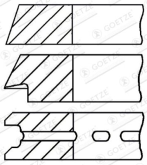 Комплект поршневых колец 0.50 GOETZE 08-990707-00 (фото 1)