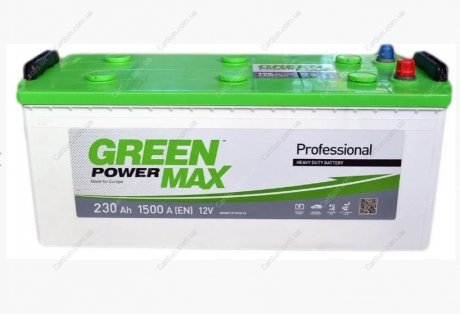 Автомобильный аккумулятор 230 Ah 1500 A(EN) 518x273x237 Green-power-max A5-230L