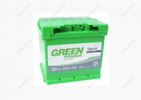 Автомобільний акумулятор 50 Ah 420 А(EN) 215x175x190 Green power GREEN50L