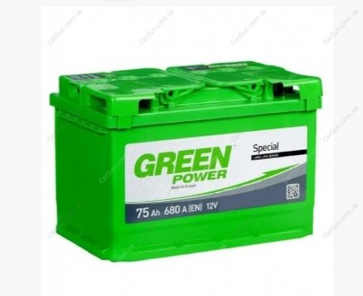 Автомобільний акумулятор 75 Ah 680 А(EN) 276x175x190 Green power GREEN75R
