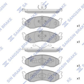 Колодка торм. KIA CARNIVAL 2.5 V6, 2.9TD 98-99 передн. (SangSin) HI-Q SP1112