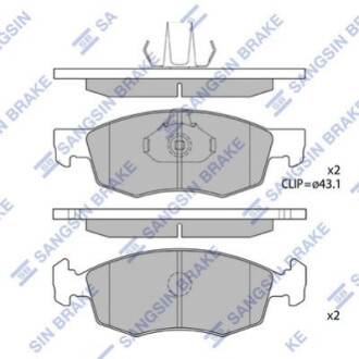 Колодки гальмівні - (SANGSIN) (9949125 / 9948870 / 77362205) HI-Q SP1198