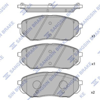 Колодки дискового тормоза - (SANGSIN) (58101C5A70 / 58101C5A00) HI-Q SP1690