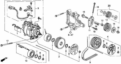 Компресор кондиціонера HONDA 38810P28A02