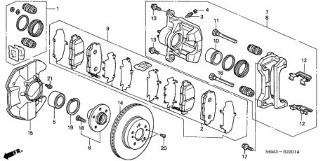 HONDA 45018S6MA02