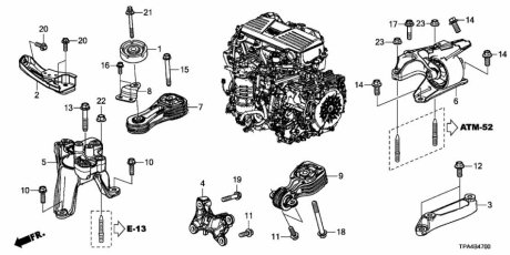 Опора двигателя HONDA 50890THBH01