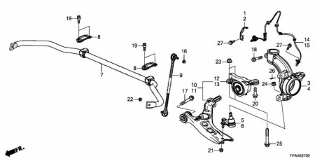 Опора кульова в зборі HONDA 51230TPAJ01