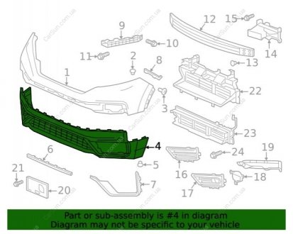 Накладка бампера переднього HONDA 71102TLJA50