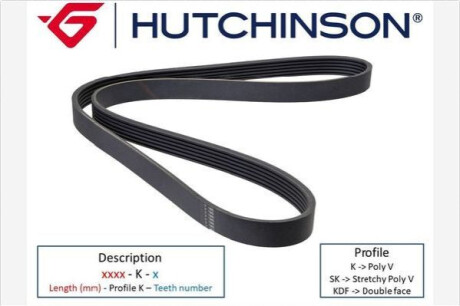 V-Ribbed Belts HUTCHINSON 1580K12TK