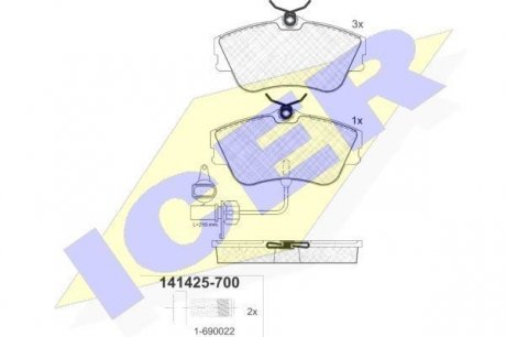 Колодки дискового тормоза ICER 141425