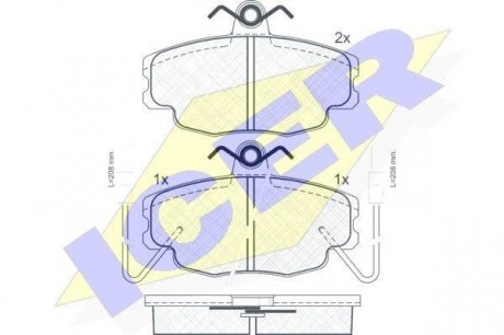 Колодки дискового тормоза ICER 180554