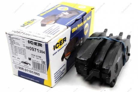 Комплект гальмівних колодок (дискових) ICER 180971-204
