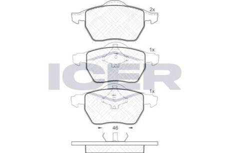 Колодки дискового тормоза ICER 181294