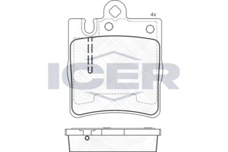 Колодки дискового тормоза ICER 181312-202
