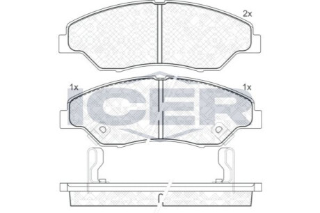 Колодки дискового тормоза ICER 181370