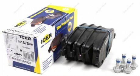 Комплект гальмівних колодок (дискових) ICER 181575-701