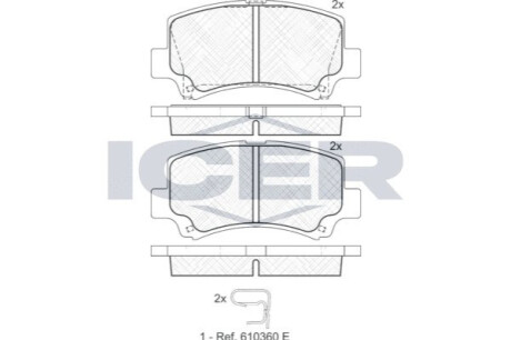 Колодки дискового тормоза ICER 181589