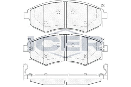Колодки дискового тормоза ICER 181716