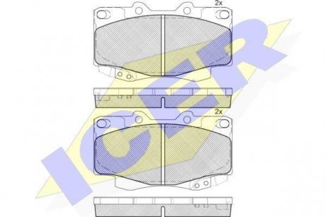 Комплект тормозных колодок, дисковый тормоз ICER 181781