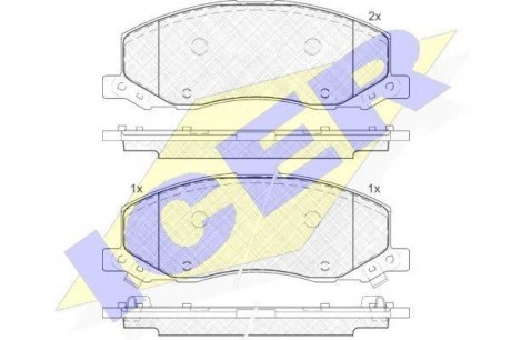 Тормозные колодки передние (17.3mm) Opel INSIGNIA 08- ICER 181927