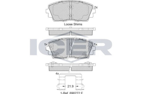 Автозапчасть ICER 182034