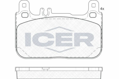 Колодки гальмівні дискові, комплект ICER 182173