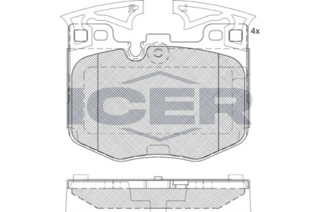 Колодки дискового тормоза ICER 182280