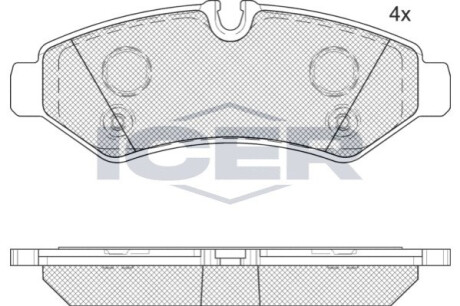Комплект гальмівних колодок (дискових) ICER LM2350