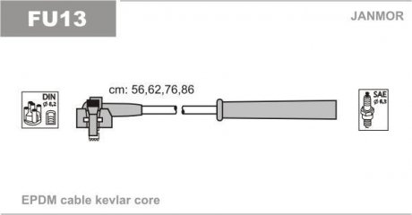 Комплект проводов зажигания Janmor FU13 (фото 1)