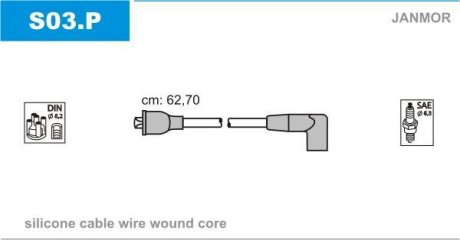 Комплект проводов зажигания Janmor S03.P