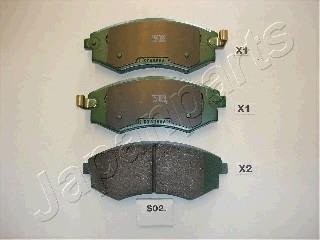 Комплект тормозных колодок, дисковый тормоз JAPANPARTS PA-S02AF