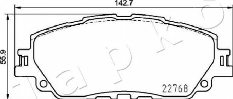 Колодки тормозные передние Toyota Camry 2.5 Hybrid (17 -), RAV 4 (18 -)/Lexus ES JAPKO 502026 (фото 1)