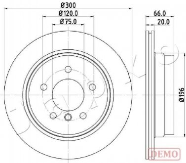 Диск тормозной (задний) BMW 5 (E34) 87-95 (300x10) JAPKO 610117C (фото 1)