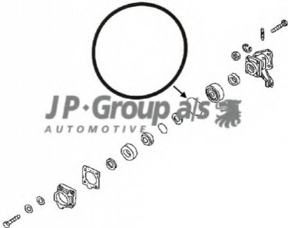 Уплотняющее кольцо вала, подшипник ступицы колеса JP GROUP 8151250506