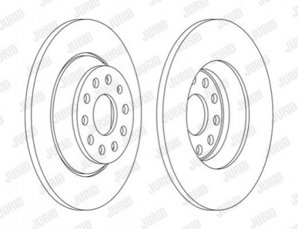 Тормозной диск задний (300x12 мм) (5 и 9 отверстий) VAG 12- Jurid 563168JC