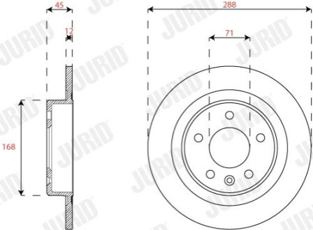 Гальмівний диск задній Opel Insignia B (2017->) Jurid 563311JC