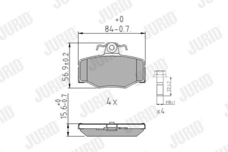 Тормозные колодки задние NISSAN ALMERA/PRIMERA Jurid 571421J