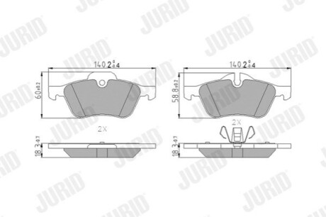 Гальмівні колодки передні MINI Cooper, S, One, D Jurid 571992J